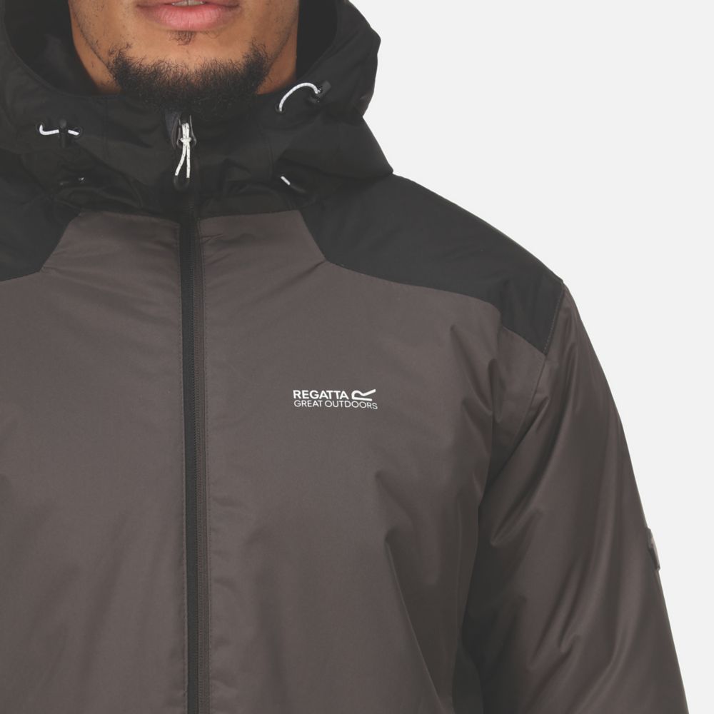 Regatta Thornridge II Waterproof Insulated Jacket Ash Black X Large Size 43 1 2 Chest Screwfix