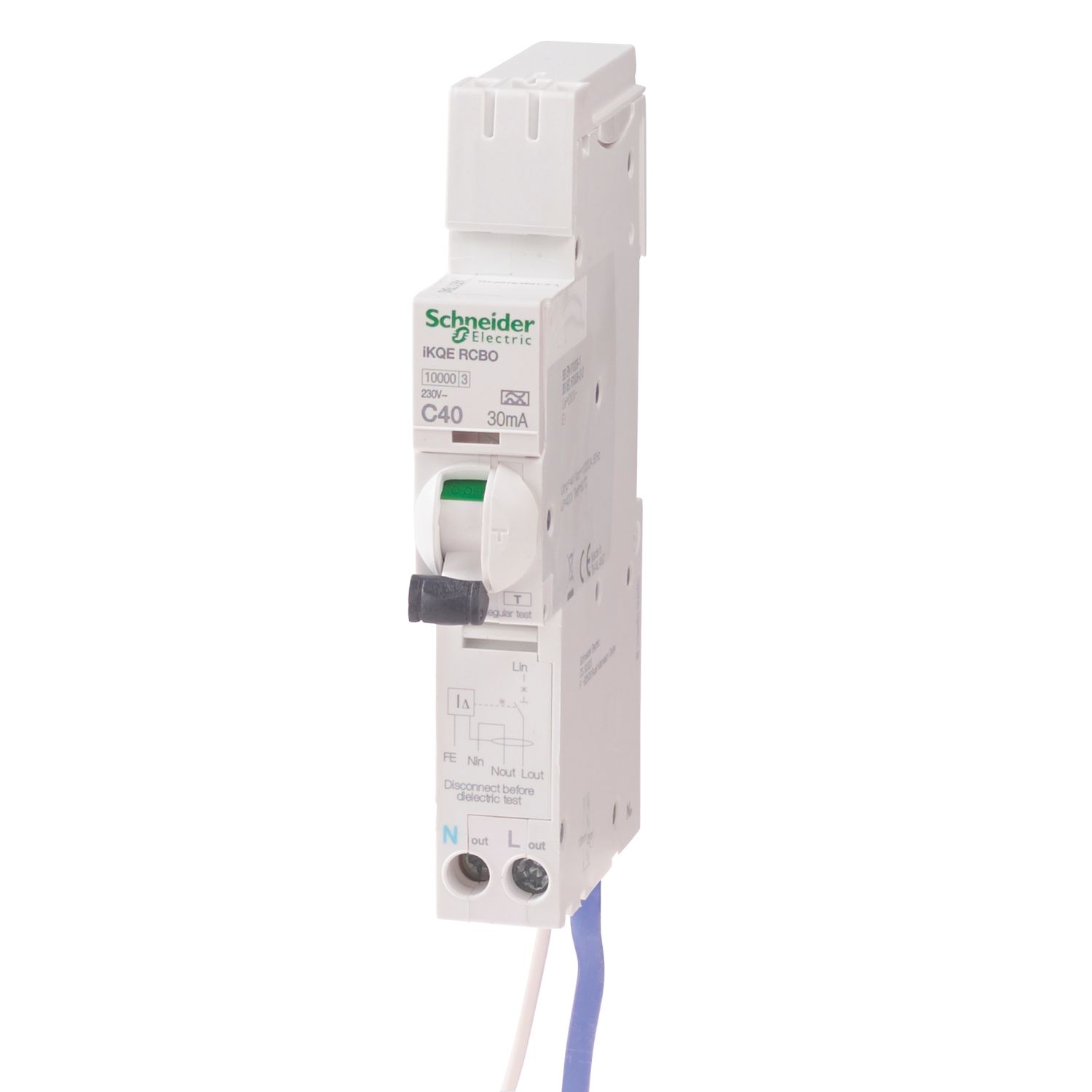 Schneider Electric iKQ 40A 30mA Type A SP & N C Curve RCBOs (125HV)