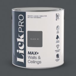 LickPro Max+ 2.5Ltr Black 01 Matt Emulsion  Paint