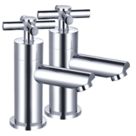 ETAL Oban Polished Chrome 159mm Deck Mounted Cross Head 2 Tap Holes Bath Pillar Tap