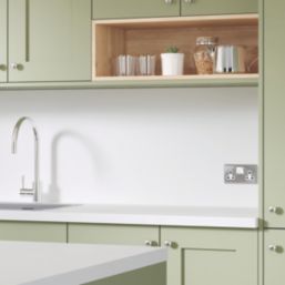Wilsonart Options Plus Pure Matt White Stone Effect Laminate Breakfast Bar 4100mm x 900mm x 38mm