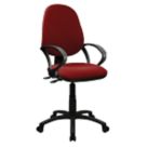 Nautilus Designs Java 300 Medium Back Task/Operator Chair Fixed Arms Wine