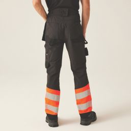 Regatta Hi Vis XPro Stretch Holster Trouser Black/Orange 42" W 32" L