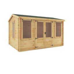 Mercia  12' 6" x 9' (Nominal) Reverse Apex Timber Log Cabin
