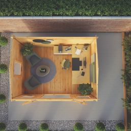 Mercia  12' 6" x 9' (Nominal) Reverse Apex Timber Log Cabin