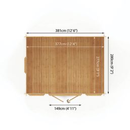 Mercia  12' 6" x 9' (Nominal) Reverse Apex Timber Log Cabin