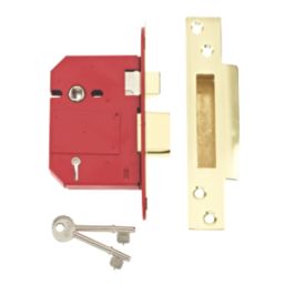 Union Fire Rated  Brass BS 5-Lever Mortice Sashlock 81mm Case - 57mm Backset