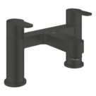 Grohe Get Matt Black 142mm Deck Mounted Lever 2 Tap Holes Bath Mixer Tap