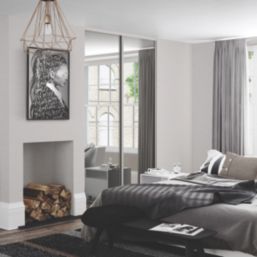 Spacepro Classic 2-Door Sliding Wardrobe Door Kit Cashmere Frame Mirror Panel 1793mm x 2260mm