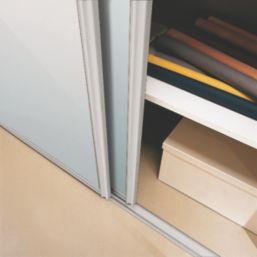 Spacepro Classic 2-Door Sliding Wardrobe Door Kit Cashmere Frame Mirror Panel 1793mm x 2260mm