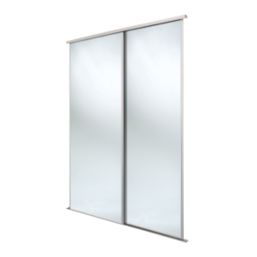 Spacepro Classic 2-Door Sliding Wardrobe Door Kit Cashmere Frame Mirror Panel 1793mm x 2260mm