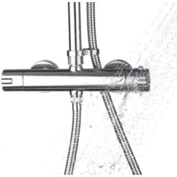 Aqualisa Sierra Safe Touch Rear-Fed Exposed Chrome Thermostatic Bar Diverter Mixer Shower