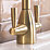 Streame by Abode Zermat Swan Dual-Lever Mono Mixer Brushed Brass