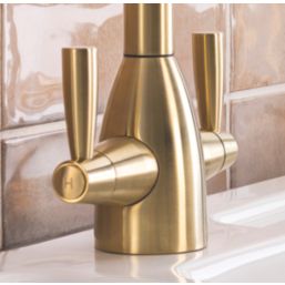 Streame by Abode Zermat Swan Dual-Lever Mono Mixer Brushed Brass