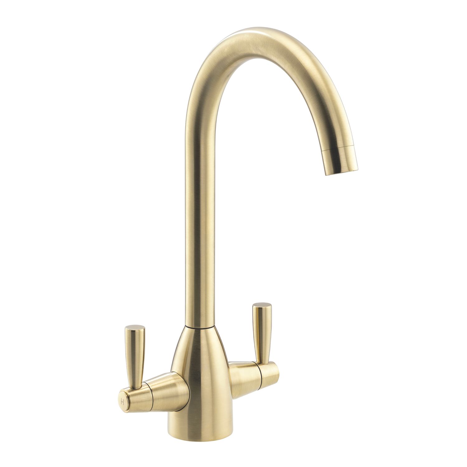 Streame by Abode Zermat Swan Dual-Lever Mono Mixer Brushed Brass (126JM)