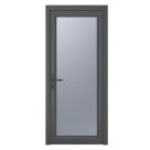 Crystal  Fully Glazed 1-Obscure Light Right-Handed Anthracite Grey uPVC Back Door 2090mm x 920mm