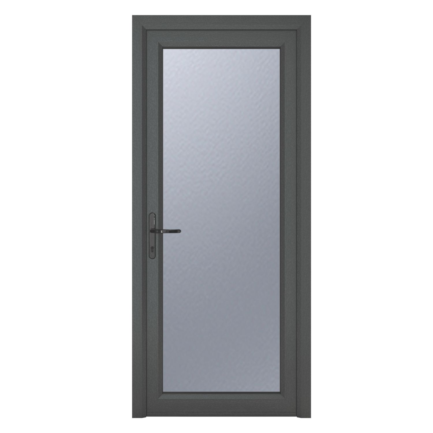 Crystal Fully Glazed 1-Obscure Light Right-Handed Anthracite Grey uPVC Back Door 2090mm x 920mm (126JP)