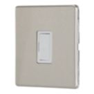 Contactum Lyric 13A Unswitched Fused Spur  Brushed Steel with White Inserts