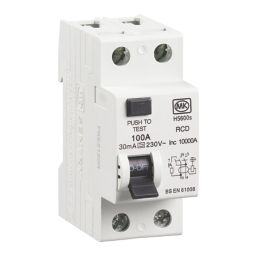 MK Sentry  100A 30mA 2-Pole A Curve  RCCB