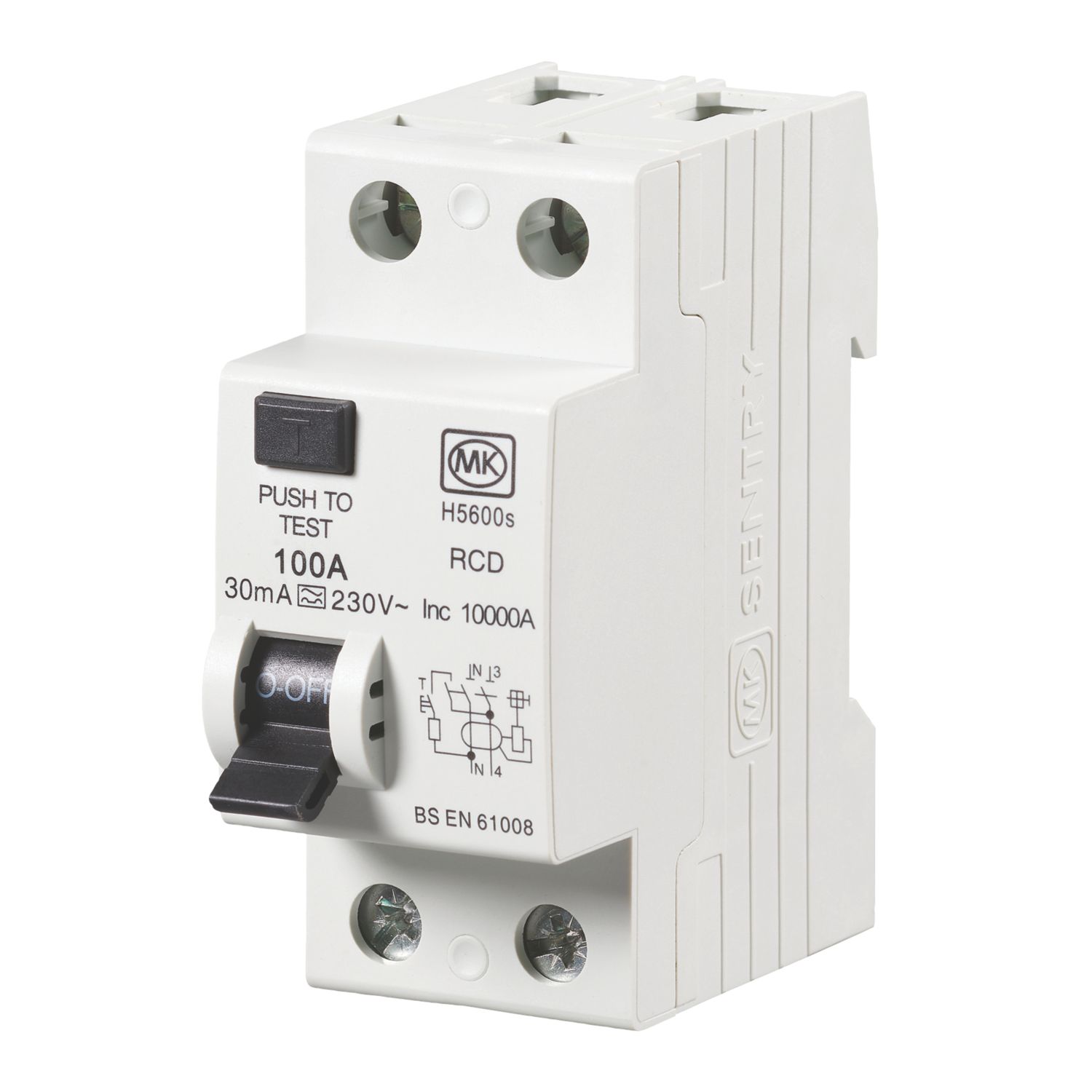MK Sentry 100A 30mA 2-Pole A Curve RCCB (126VF)