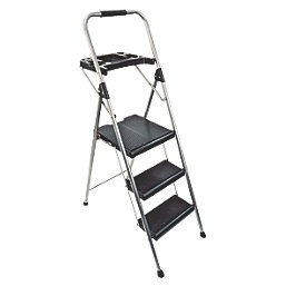 Werner  Steel 3-Tread Step Stool with Tray 0.73m