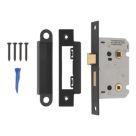 Smith & Locke  Matt Black Bathroom Mortice Latch 64mm Case - 44mm Backset