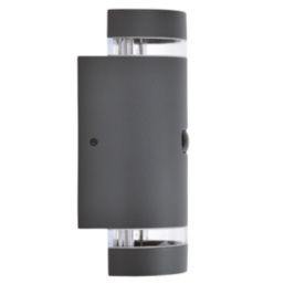 Lutec Focus Outdoor Up/Down Wall Light With PIR Sensor Dark Grey
