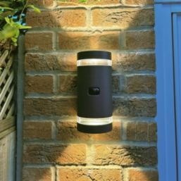 Lutec Focus Outdoor Up/Down Wall Light With PIR Sensor Dark Grey