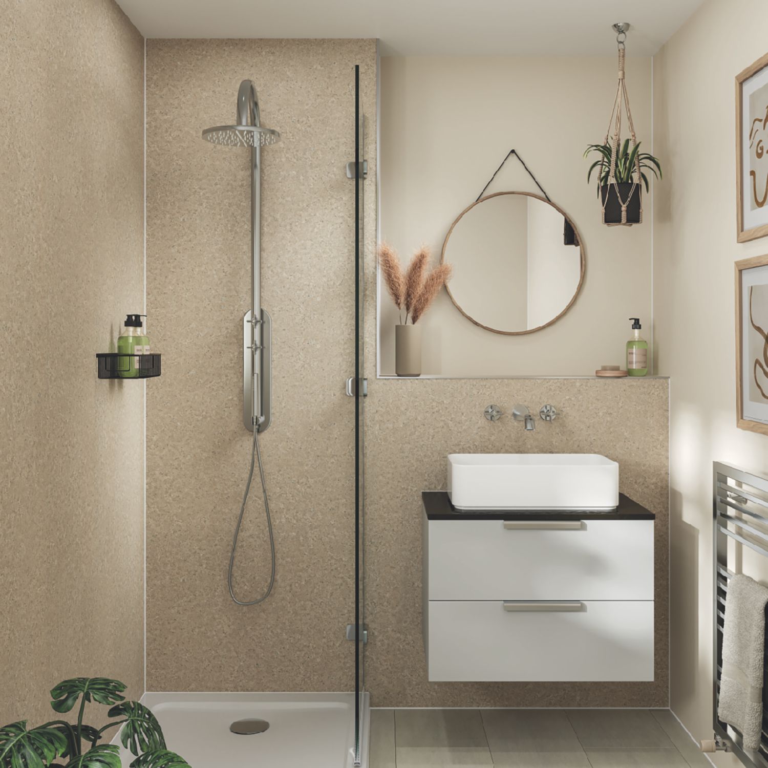 Multipanel Hydrolock Bathroom Waterproof Wall Panel Matt Tavolo Taupe 2400mm x 1182mm x 11mm (127CG)