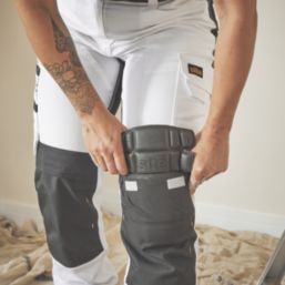 Site Kilani Womens Stretch Trousers White / Grey Size 14 30" L