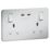 Knightsbridge  13A 2-Gang DP Switched Socket + 3.25A 65W 2-Outlet Type C USB Charger Matt White with White Inserts