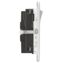 Knightsbridge  13A 2-Gang DP Switched Socket + 3.25A 65W 2-Outlet Type C USB Charger Matt White with White Inserts