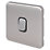 Schneider Electric Lisse Deco 10A 1-Gang 2-Way Retractive Switch Brushed Stainless Steel with Black Inserts