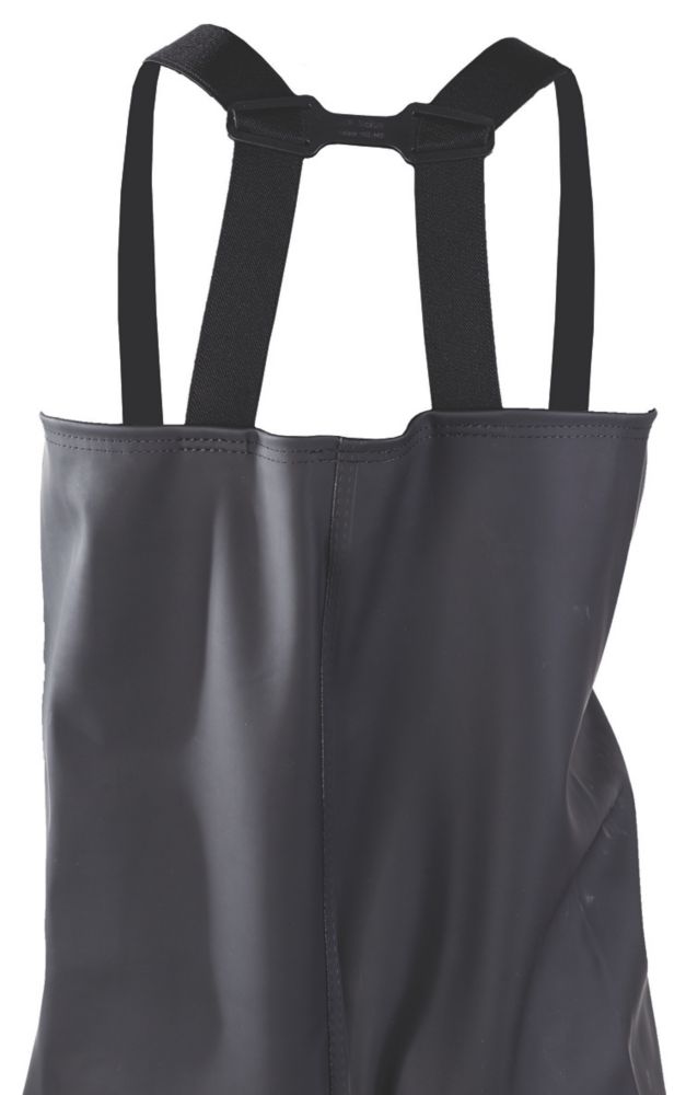 Amblers Safety Danube Chest Wader – Schwarze PVC-Stiefel, Gr. 10.5, Mit Stahlkappe
