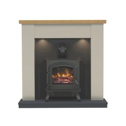 Be Modern Barrowden Electric Fire Suite Stone-Effect 1070mm x 350mm x 1045mm
