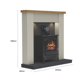 Be Modern Barrowden Electric Fire Suite Stone-Effect 1070mm x 350mm x 1045mm