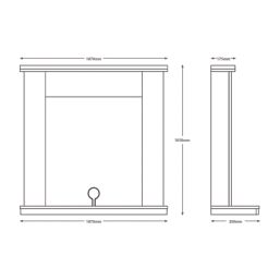 Be Modern Barrowden Electric Fire Suite Stone-Effect 1070mm x 350mm x 1045mm