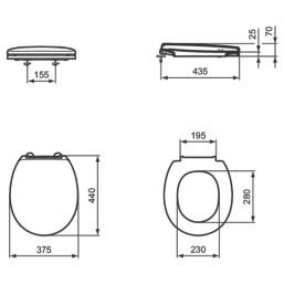Armitage Shanks Contour 21  Toilet Seat & Cover Duraplast Glossy White