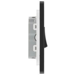British General Evolve 20A 16AX 3-Gang 2-Way Light Switch  Black Chrome