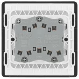 British General Evolve 20A 16AX 3-Gang 2-Way Light Switch  Black Chrome