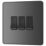 British General Evolve 20A 16AX 3-Gang 2-Way Light Switch  Black Chrome