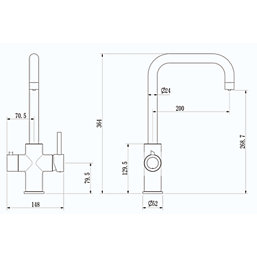 ETAL  Single Lever 3-in-1 Boiling Water Kitchen Tap Copper