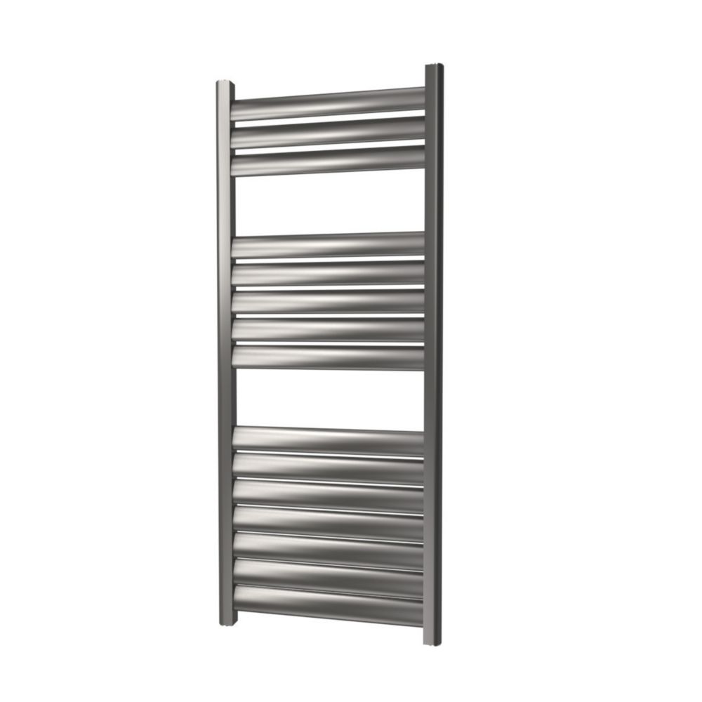 Towelrads 1000mm x 300mm 931BTU Grey / Silver Flat Designer Towel Radiator - Screwfix