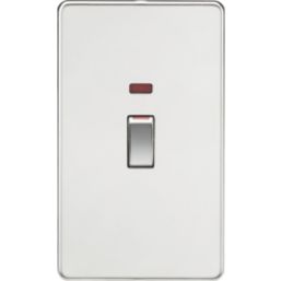 Knightsbridge  45A 2-Gang DP Control Switch Polished Chrome with LED