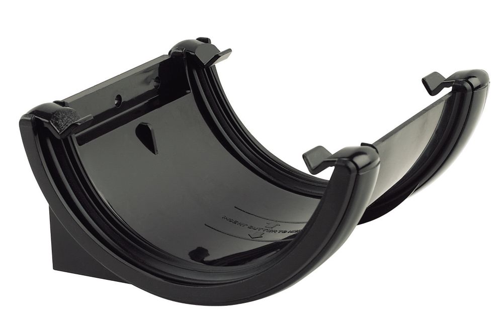 FloPlast  Half Round Union Bracket Black 112mm