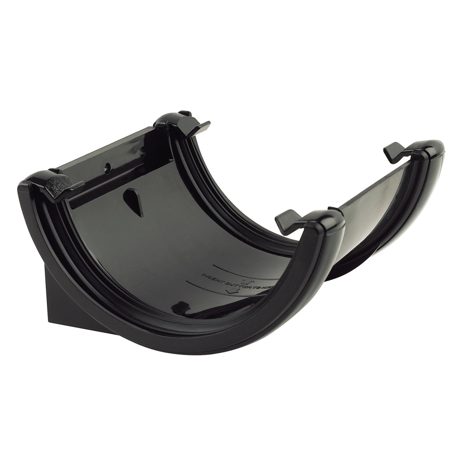 FloPlast uPVC Half Round Union Bracket Black 112mm (12825)