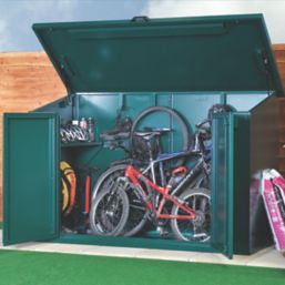 Asgard Max 7' x 3' 6" (Nominal) Pent Metal Bike Store Green