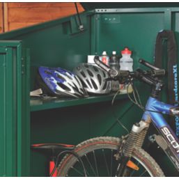 Asgard Max 7' x 3' 6" (Nominal) Pent Metal Bike Store Green