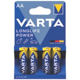 Varta Longlife Power AA Alkaline High Energy Batteries 4 Pack