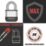Master Lock PK5EURD  All-Weather   Elite Laminated Padlock  Silver & Black 52mm